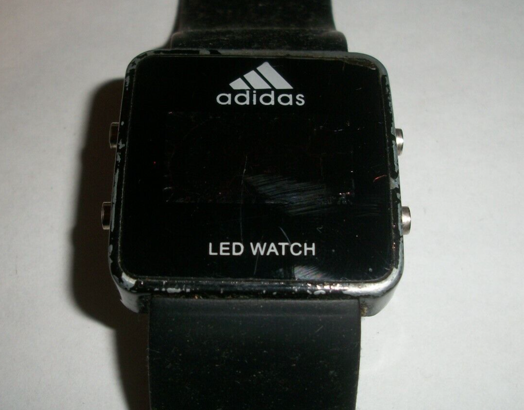 Adidas Red LCD Sports Watch Model S-901 for Parts working see
