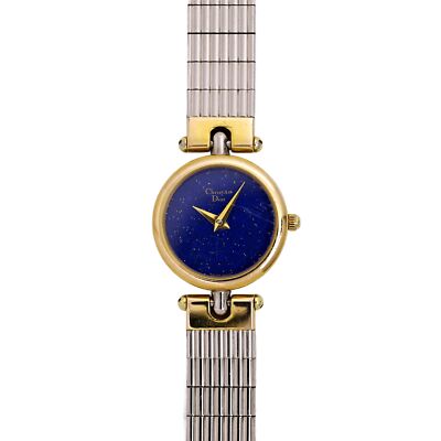 Christian Dior Vintage Two Tone Ladies Swiss Made Blue Starry