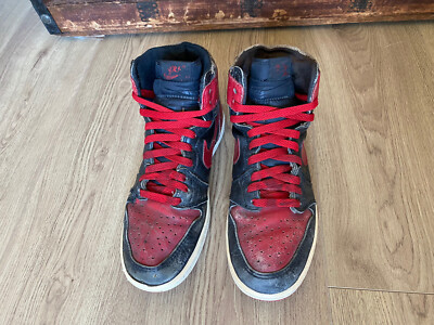 1985 Nike Air Jordan 1 Bred Size 9 Black Red TY1 Vintage 80s