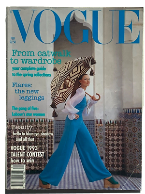 1993 February VOGUE 90s does 70s vintage fashion Kate Moss Versace