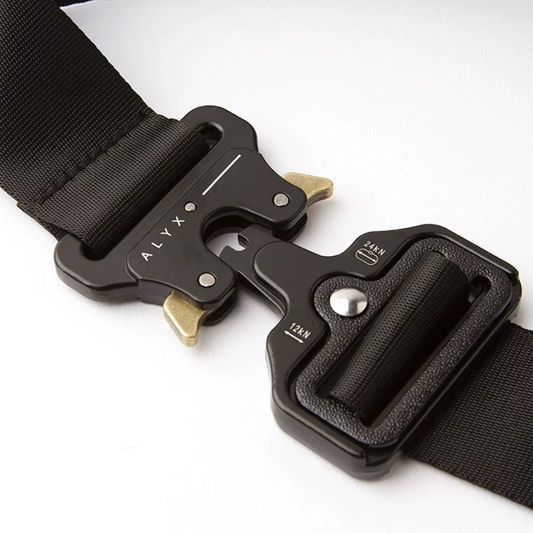 Black Silver 1017 ALYX 9SM Nylon Canvas Safety Buckle Belt Metal