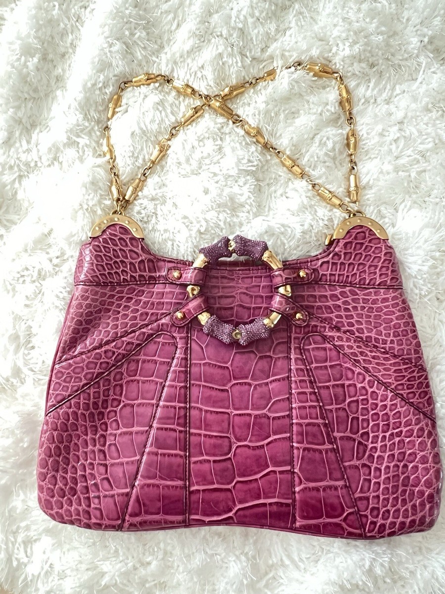 Gucci Tom Ford Iconic Purple Crocodile Leather Bag | eBay