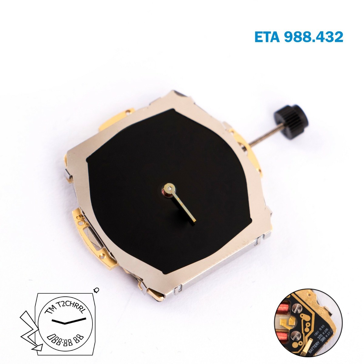 ETA 988.432 Swiss Movement, Analogue/Digital Movement, Alarm