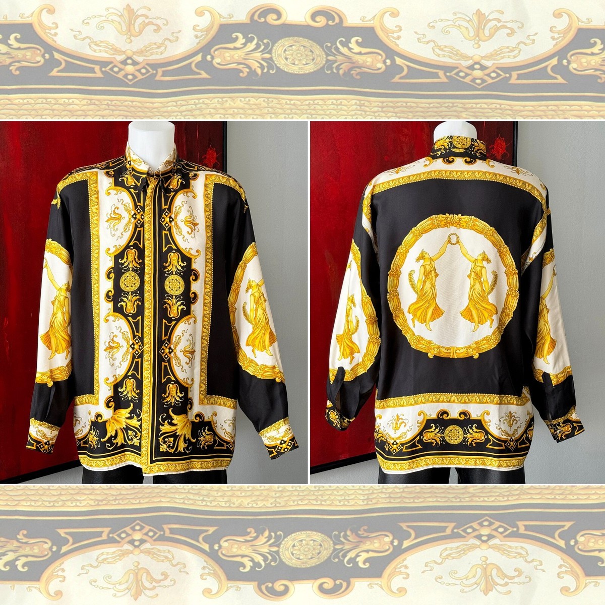 VERSACE CLASSIC V2 silk shirt Baroque and Greek Priestess size M