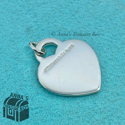 Tiffany & Co. 925 Silver MEDIUM Pink Outline/Border RTT Heart