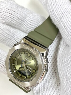 Casio G-Shock GM-S2100-3A Green Resin Metal Cover Analog Digital