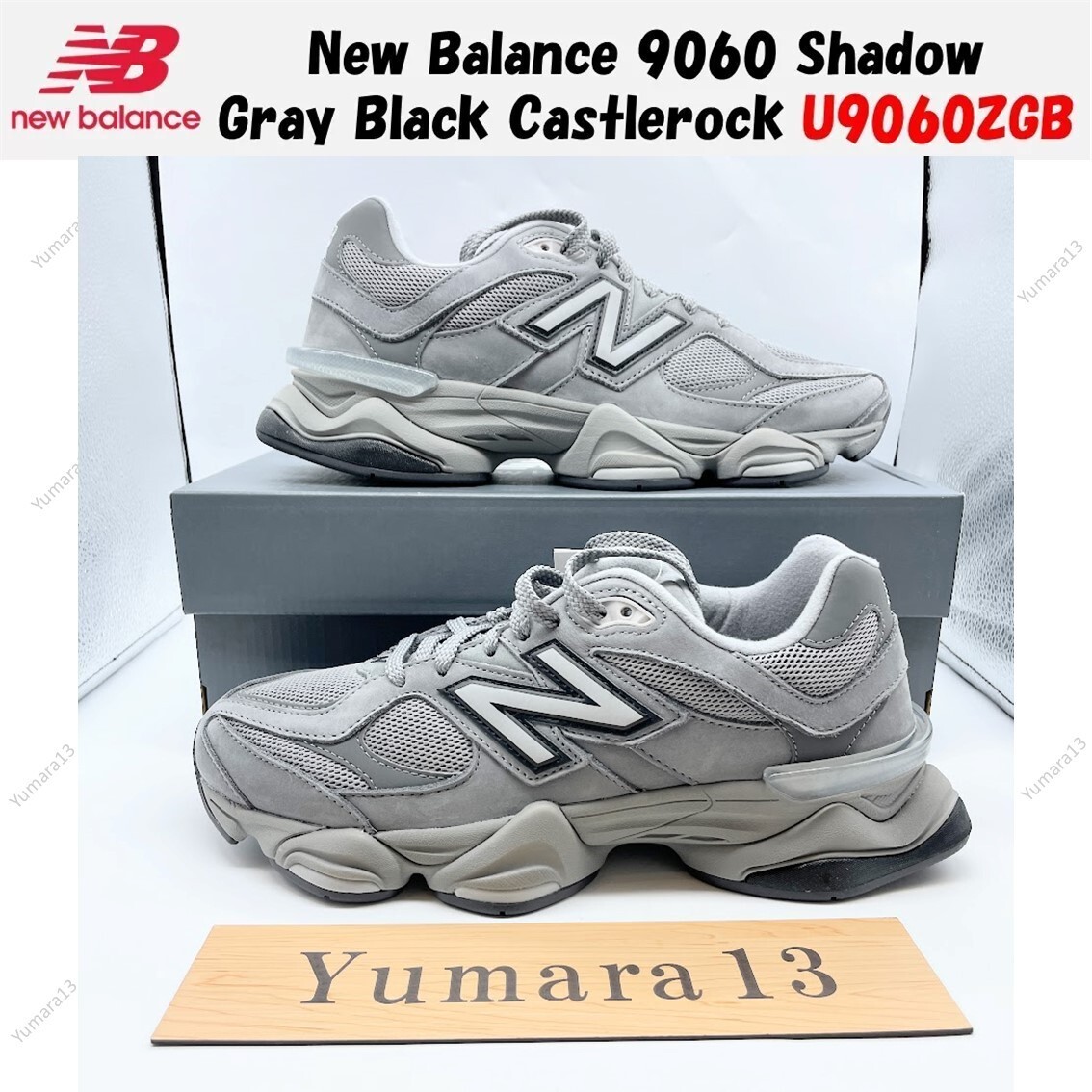 New Balance 9060 Shadow Gray Black Castlerock U9060ZGB Men's Size