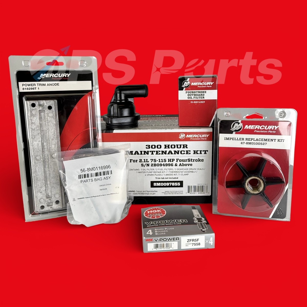 OEM Mercury 300 Hour Maintenance Kit 75 - 115 HP 4-Stroke (2.1L