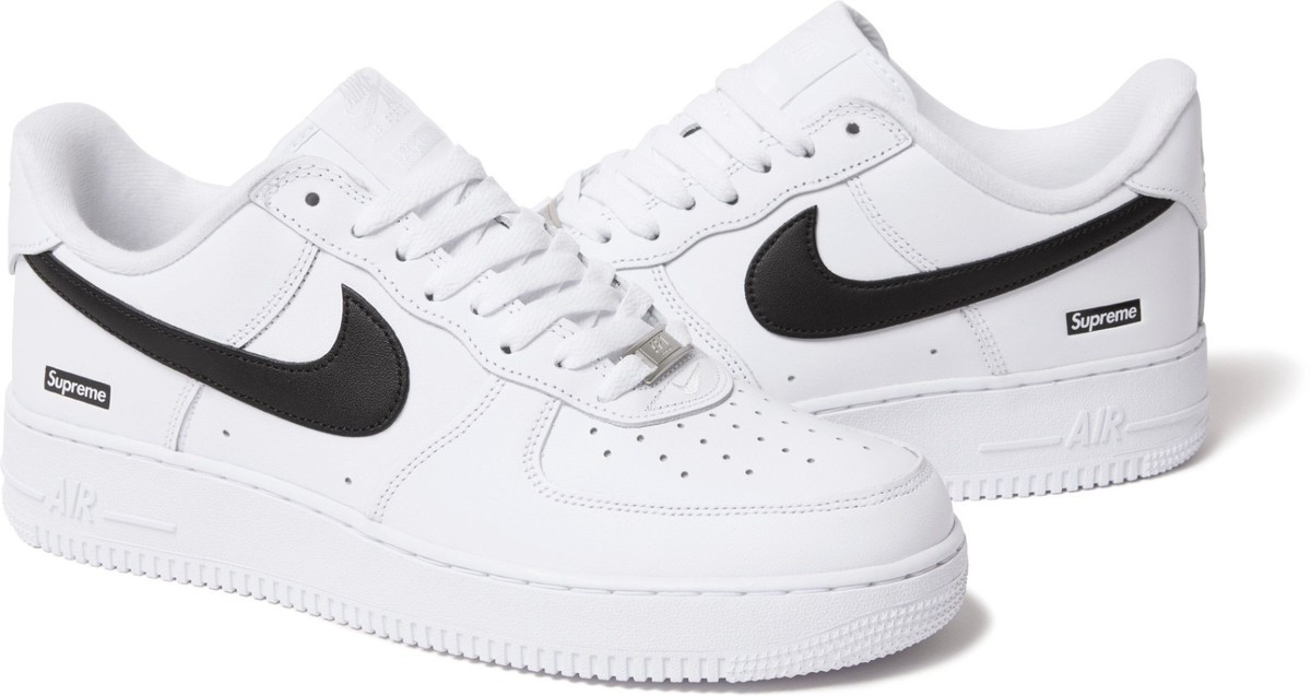 FW25 Supreme Nike Air Force 1 Low White with Black - CU9225-102
