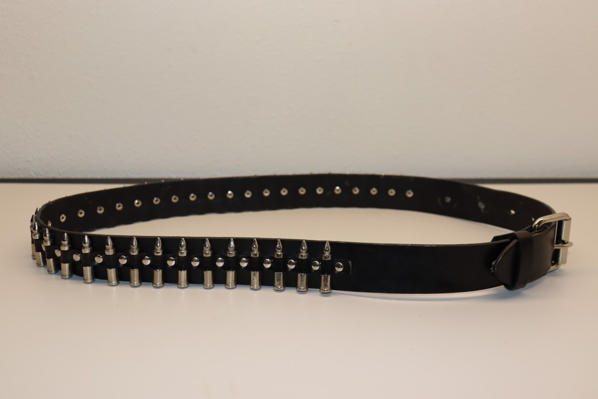 Hot Topic Leather Bullet Belt Sz 40 Black Unisex Y2K Grunge Goth