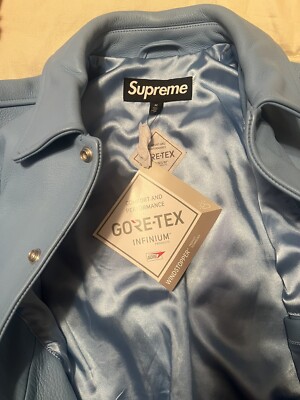 Supreme Gore-Tex Infinium Windstopper Leather Varsity Jacket
