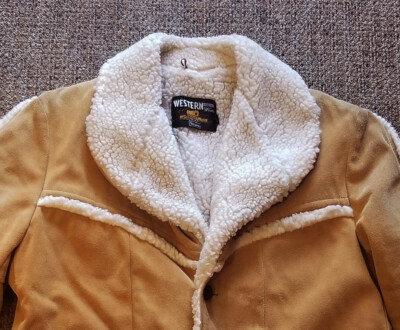 Remarkable Vtg 50's Shawl Collar Western Ranchwear Shearling