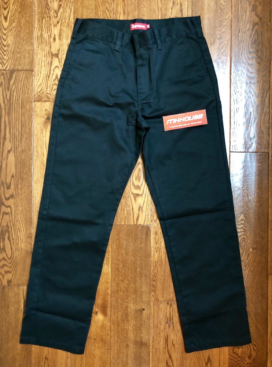 New Supreme Work Pant Pants Black Cotton Twill Spring Summer 2021