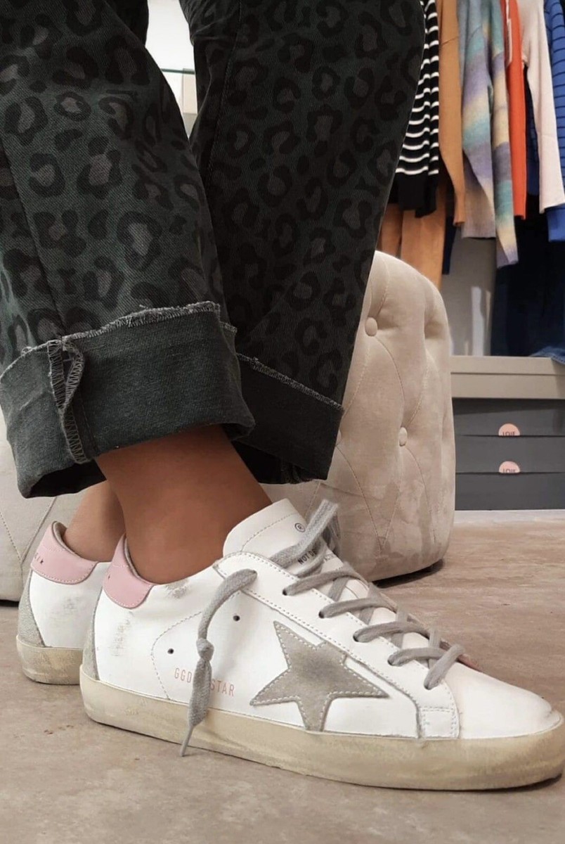 Golden Goose Superstar Sneaker White Leather⁄Pink⁄Gray Star Sz 38