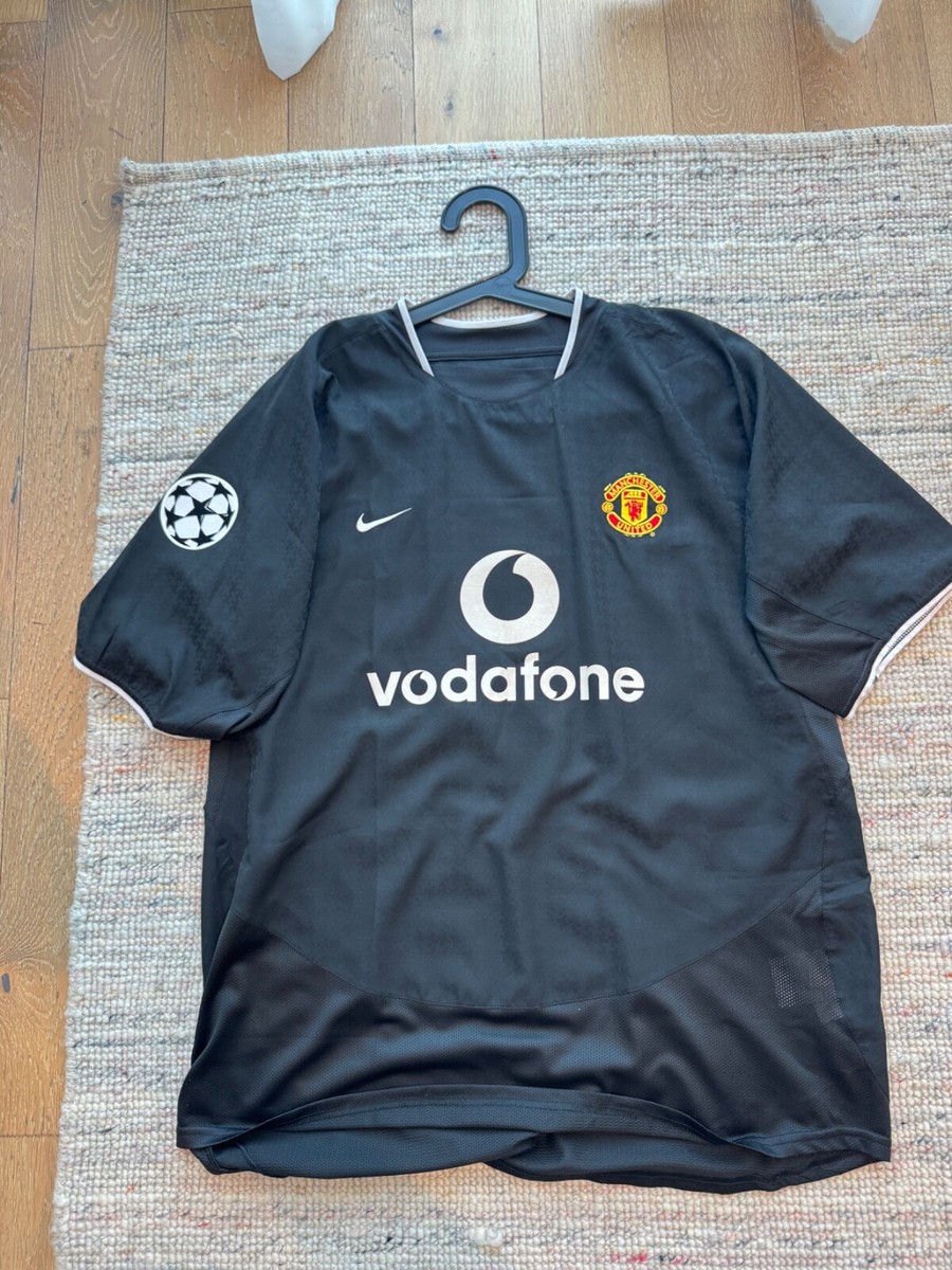 MANCHESTER UNITED 2003/04/05 AWAY JERSEY NIKE BLACK VINTAGE #7