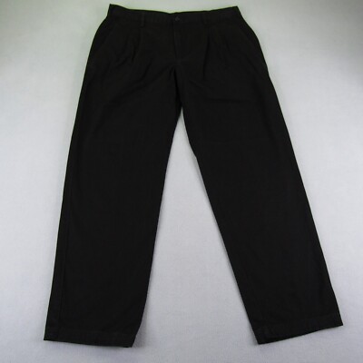 Vintage Solo Semore Pants Mens 38x32 Black Pleated Chino 90s Y2K