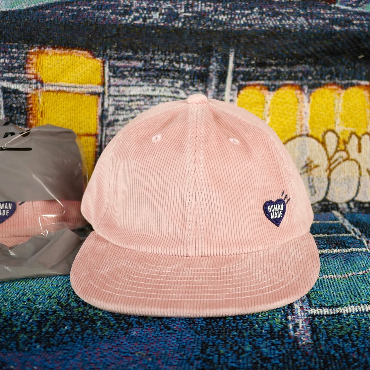 Human Made Corduroy Heart Logo Ball Cap Pink Strapback Hat NIGO