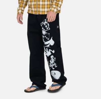 Stussy Airbrush Icon Beach Pant - Black M C | eBay