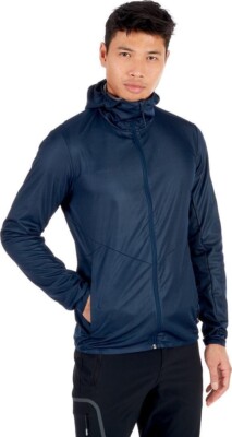 NWT Mens Mammut Ultimate V Tour SO Hooded Jacket Peacoat Melange