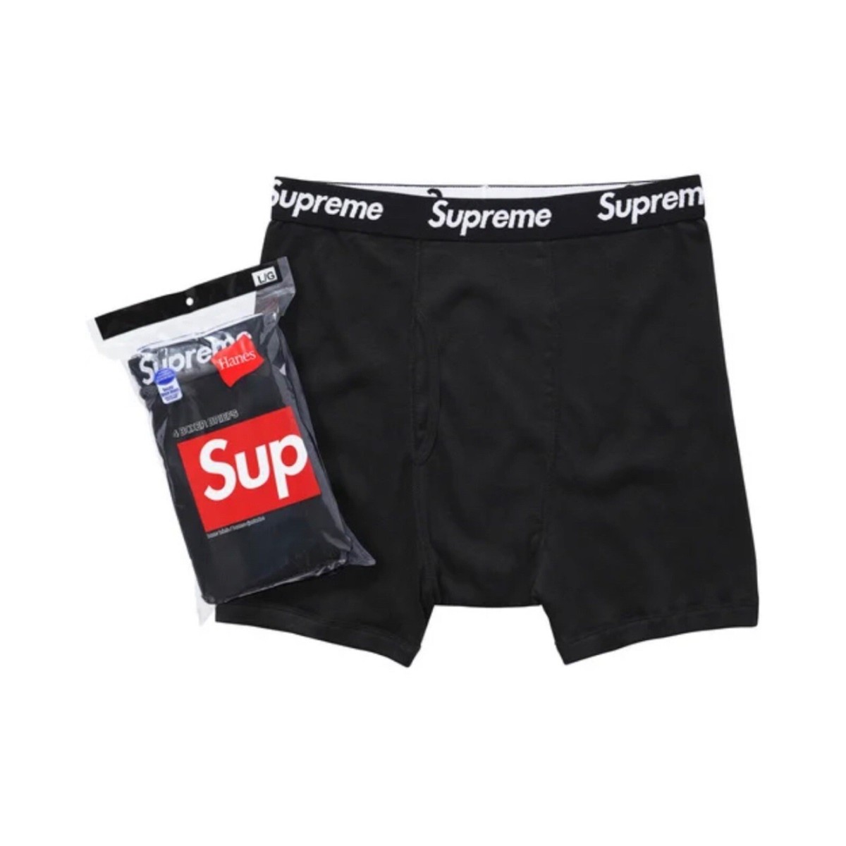 Supreme Hanes Boxer (4 Pack) Briefs Black Men Size XL | eBay