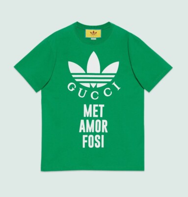 adidas x Gucci Cotton Jersey T-Shirt Green XXS XS S M L New from