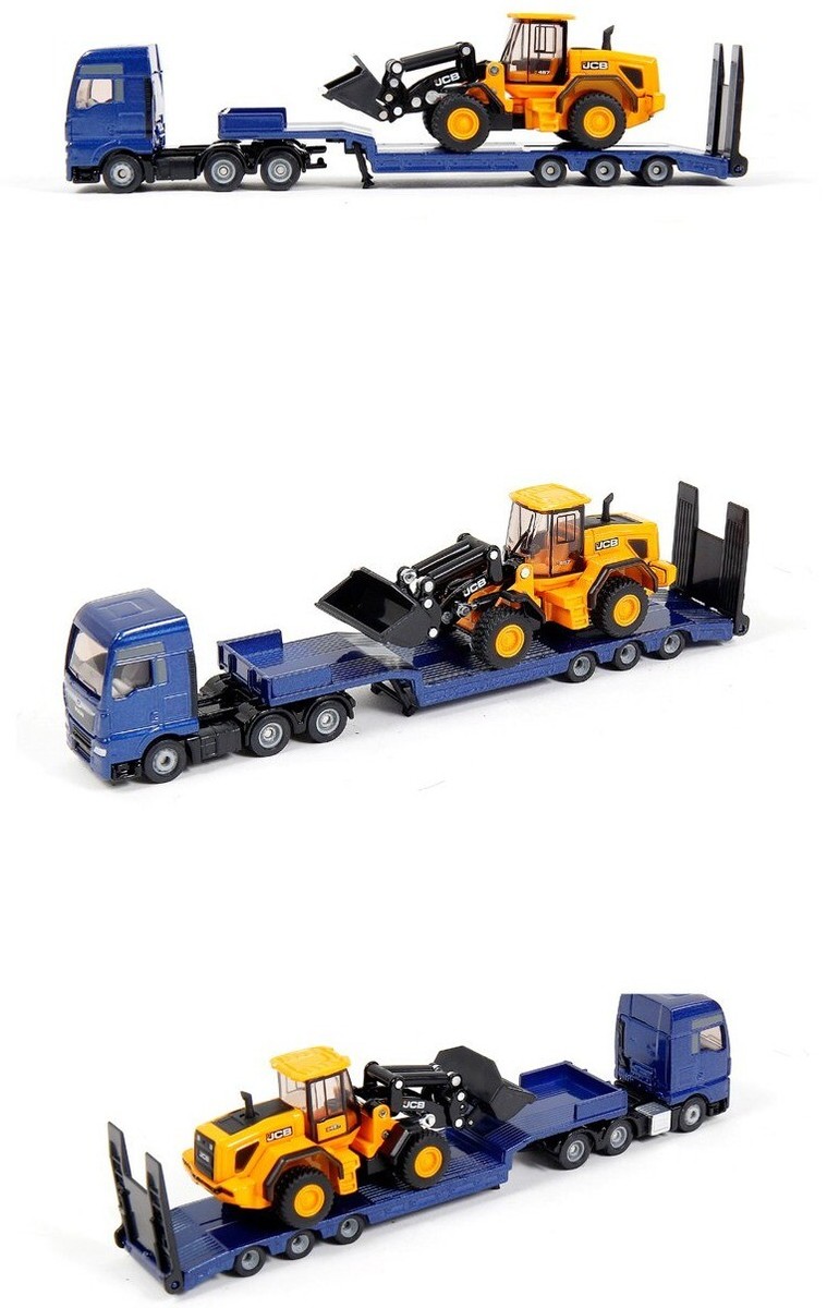 SIKU 1:87 MAN TGX Truck with Low Loader And JCB Wheel Loader