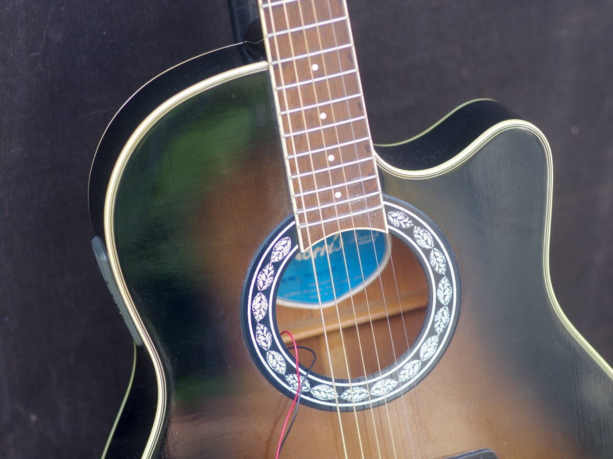 Electric Acoustic Guitar Morris PA-60 Powered Sunburst Vintage