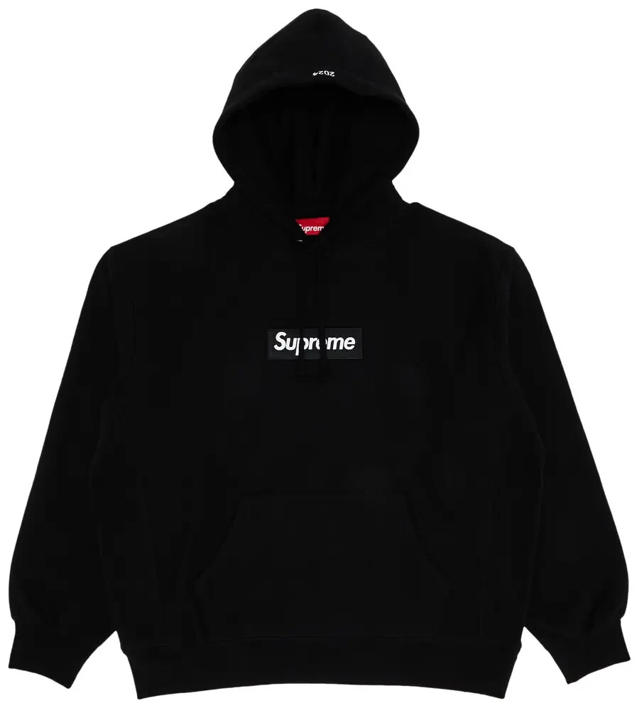$168 Supreme Box Logo Hooded Sweatshirt Sweatshirt (FW24) | Black