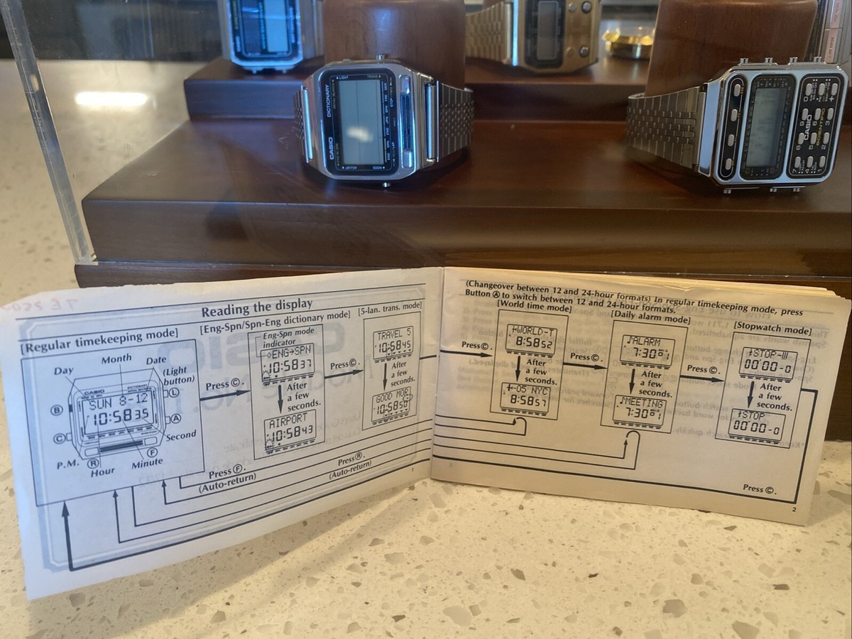 Rare Vintage Casio Dictionary Watch TE-2500 Mint new battery