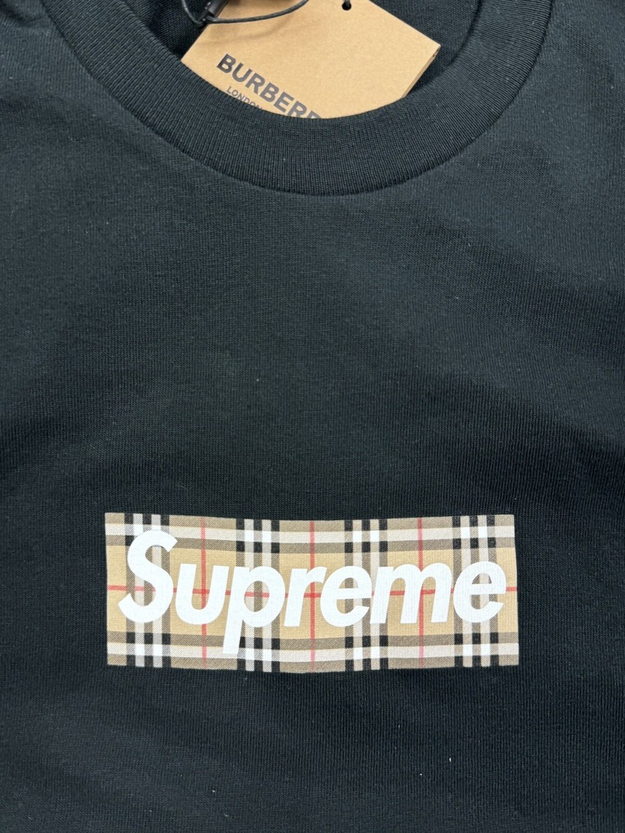 SUPREME X BURBERRY - BOX LOGO PRINT T-SHIRT SIZE: XL | eBay