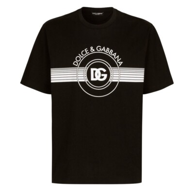 Dolce & Gabbana Interlock Logo Prin Men's T-Shirt Black | eBay