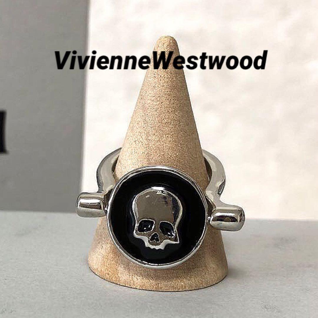 Vivienne Westwood Ring Size 6.5-7 double-sided skull silver black