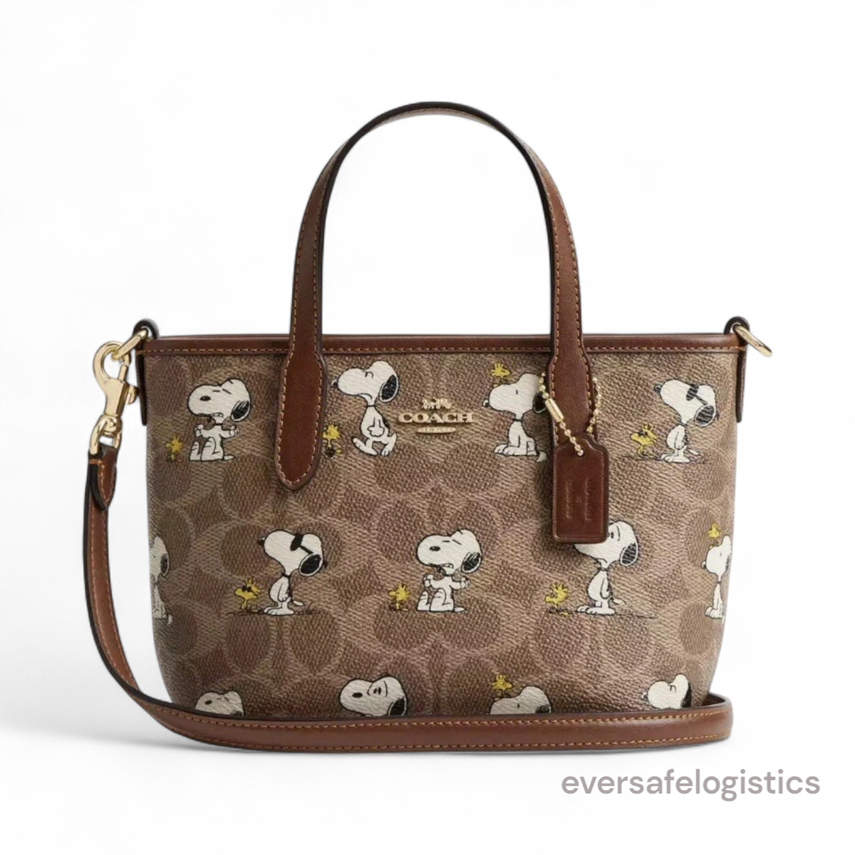 COACH x PEANUTS 2025 City Mini Tote Bag Signature Canvas Snoopy