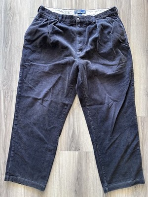 Vintage Polo Ralph Lauren Andrew Pants 38x30 Black Corduroy