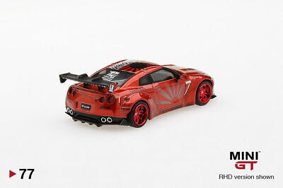 MINIGT 77 LBWK ニッサン GT-R R35キャンディレッド 1/64スケール MINI