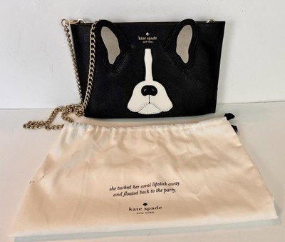 KATE SPADE French Bulldog Antoine Sima Ma Cherie Clutch Crossbody