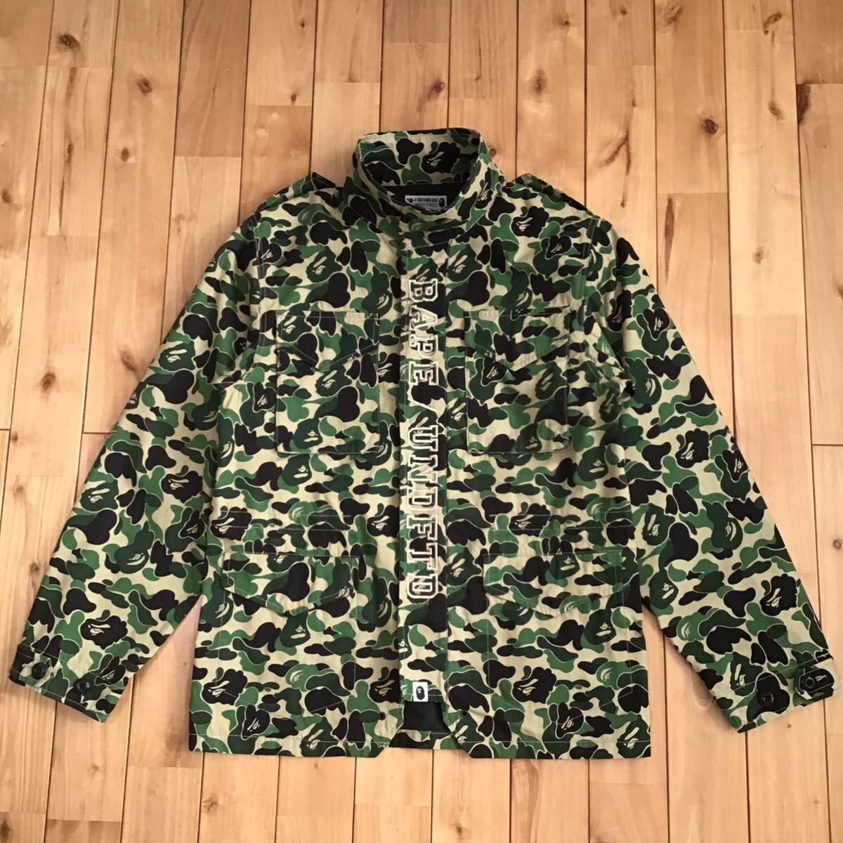 BAPE × undefeated M65 military jacket ABC camo green A Bathing Ape