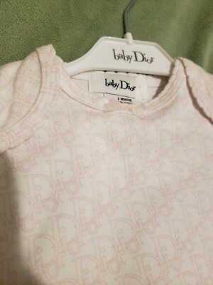 Christian Dior Baby One Piece Pink Logo For GIRL 3 Months NWT | eBay