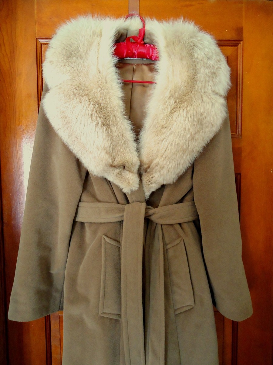Fox Full Length Coat Fur Collar Lorendale Bromleigh Golden Plush