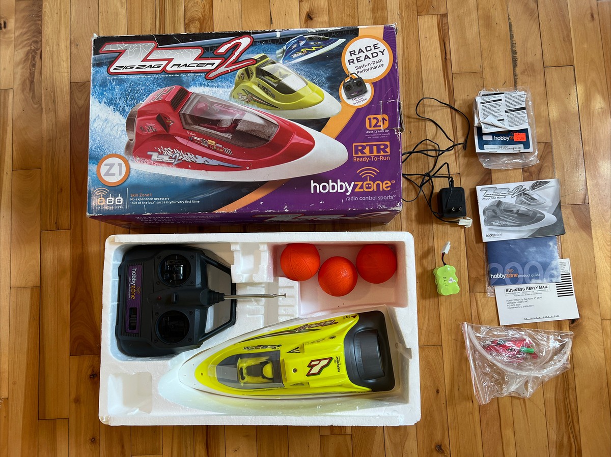 Hobby Zone Zig Zag Racer 2 YELLOW Rc Boat UNTESTED w/Original Box