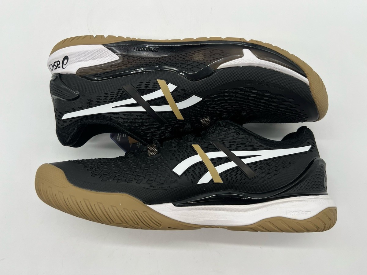 Rare Asics x BOSS Gel Resolution 9 Mens Sz 8 Black Camel Tennis