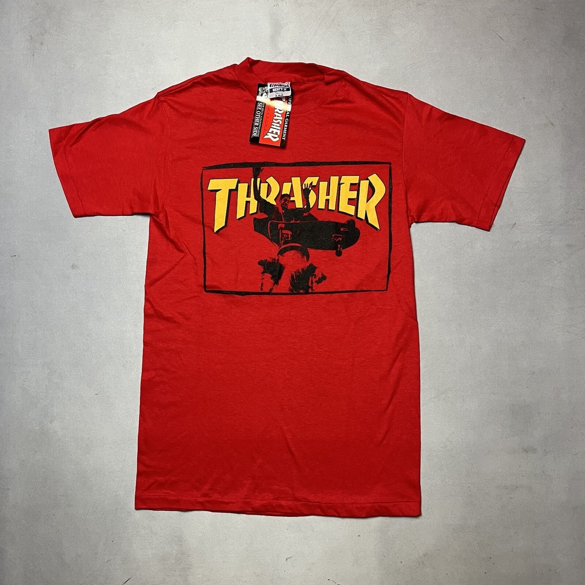 Vintage 80s Thrasher Magazine Deadstock Single Stitch Skate T