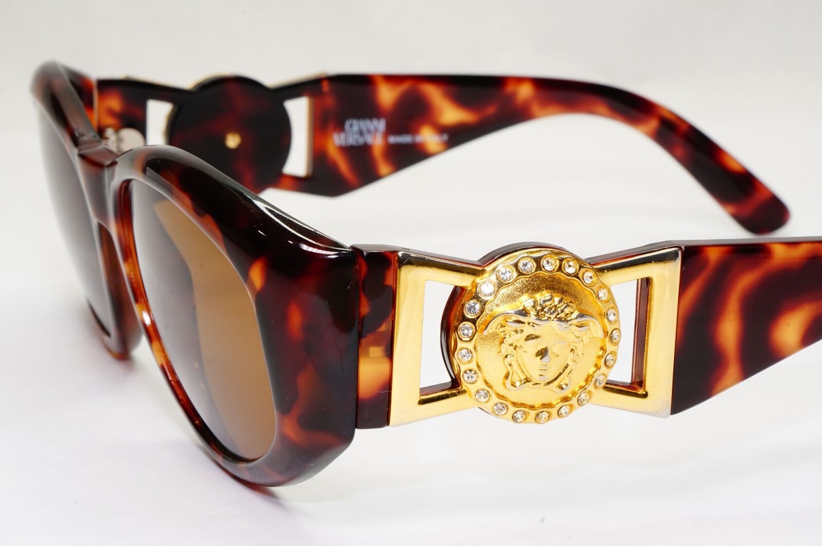 Gianni Versace Sunglasses 1996 Vintage Brown Gold MOD 424/C RH 869