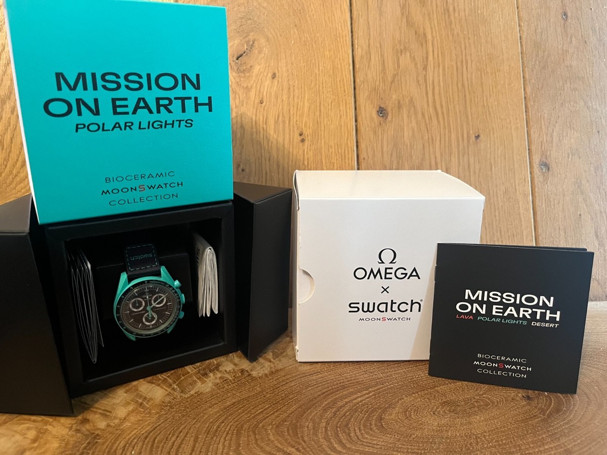 SWATCH OMEGA Moonswatch Mission To Earth Polar Lights New | eBay