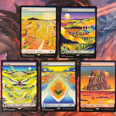 MTG Secret Lair Strange Sands Island Mountain Swamp Plains Forest