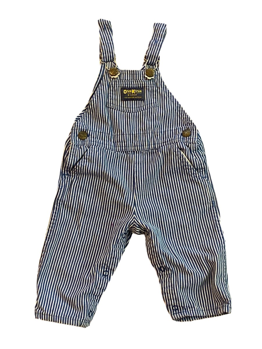Vintage OshKosh B'Gosh Overalls Vestback Railroad Hickory Stripe