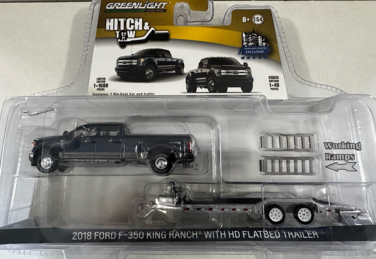 1:64 Greenlight 2018 Ford F-350 King Ranch Blue Jeans Dually