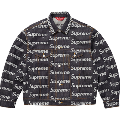 Supreme Jacquard Logos Denim Trucker Jacket 3colors FW25 | eBay