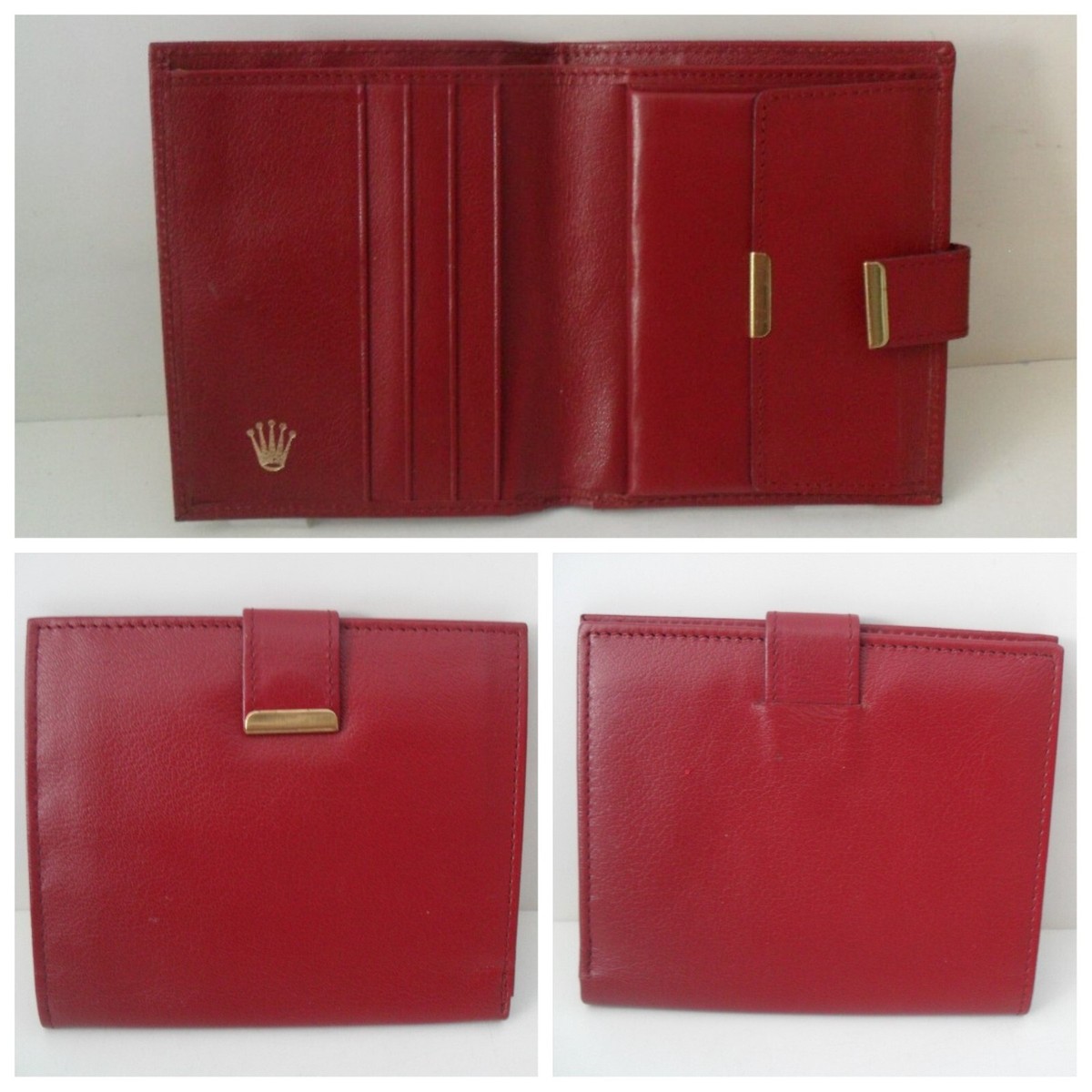 Rolex Wallet Card Holder Authentic Rolex Red Bi-Fold Wallet