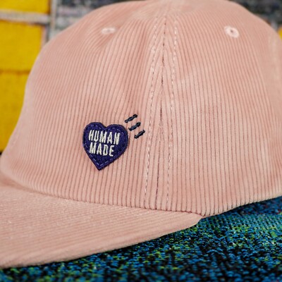 Human Made Corduroy Heart Logo Ball Cap Pink Strapback Hat NIGO